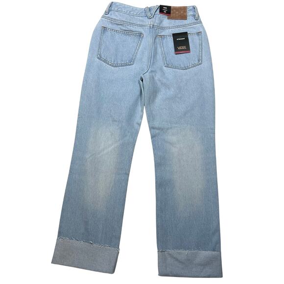 Vans Off the Wall Annabelle Denim Jeans 26x29 Light Wash Blue Straight Fit New - Picture 2 of 11